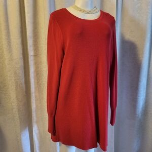 Holagen Women Crewneck Knit Sweater, Size X1, Red, Comfy, Fall